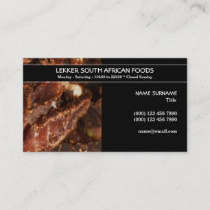 South African Food Shop PERSONALIZE Business Card