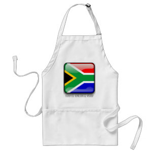 South African glossy flag Adult Apron