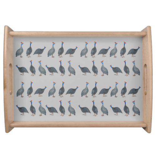 South African Guinea Fowl Watercolor Wildlife Serving Tray