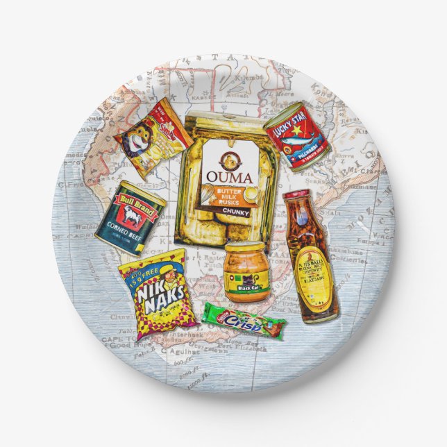 South African Iconic Food Brands Paper Plates (Front)