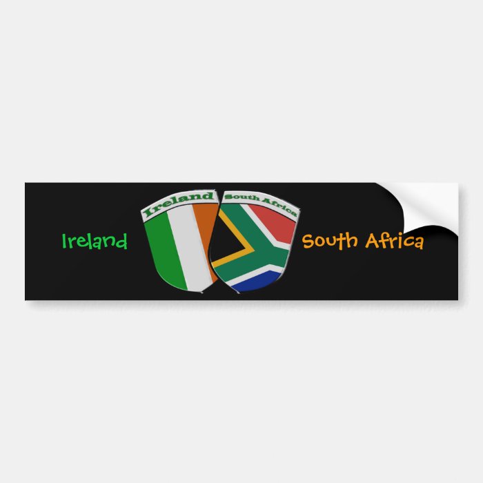 South African & Irish Flag Friendship Badges Bumper Sticker