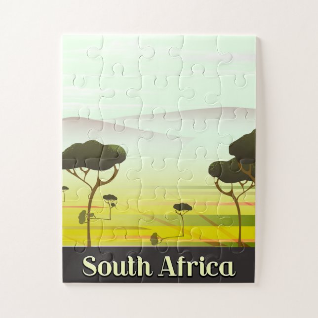 South African landscape evening travel poster Jigsaw Puzzle (Vertical)