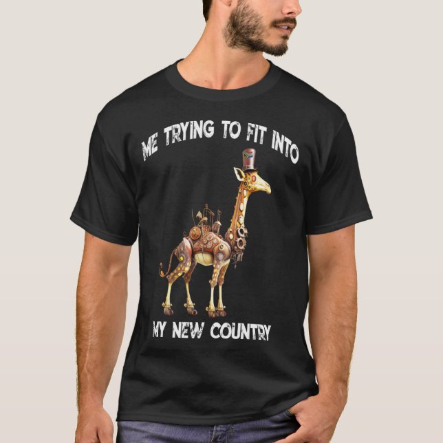 South African me trying to fit into my new country T-Shirt (Front)