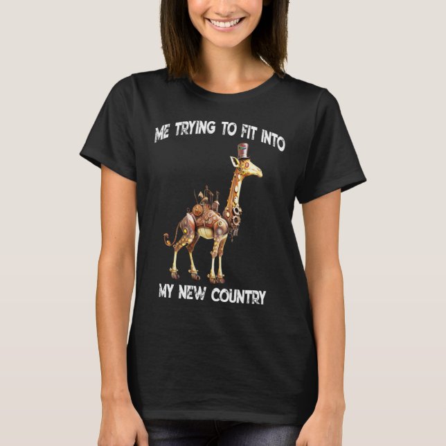 South African me trying to fit into my new country T-Shirt (Front)