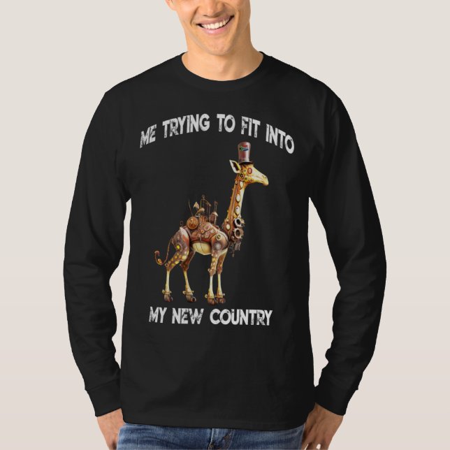 South African me trying to fit into my new country T-Shirt (Front)
