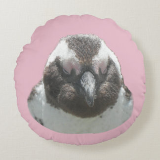 South African Penguin Face Cust. Round Pillow