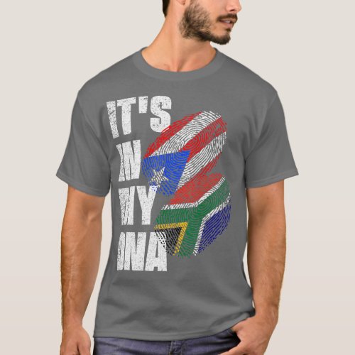 South African Puerto Rican DNA Heritage Flag T_Shirt