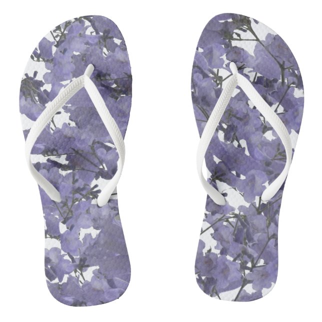 South African Purple Jacaranda Flowers Flip Flops (Footbed)