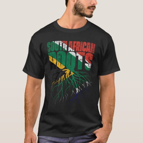 South African Roots South Africa Heritage Flag T_Shirt