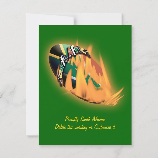 South African rugby invitations template (Front)
