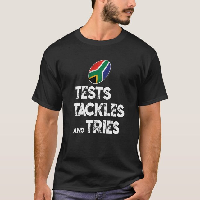 South African rugby tests tackles tries braai beer T-Shirt (Front)