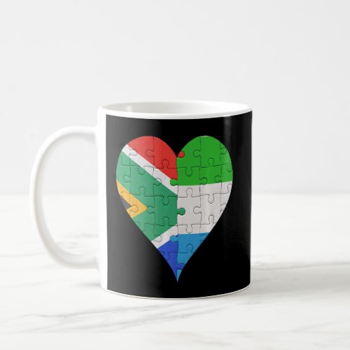 South African Sierra Leonean Flag Heart    Coffee Mug