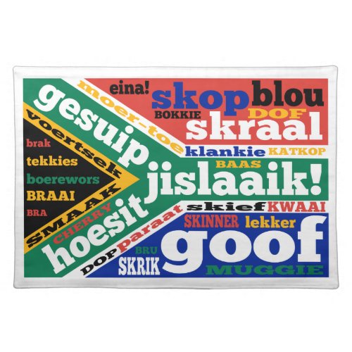 South African slang and colloquialisms Placemat