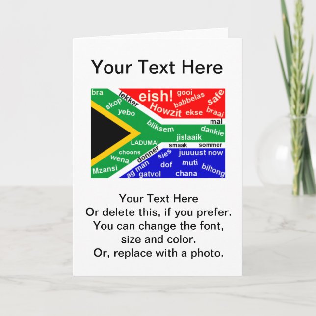 South African Slang Greeting Card - Customizable (Front)