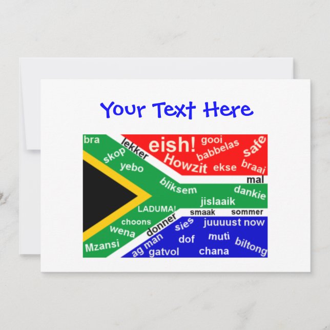 South African Slang Invitation - Customizable (Front)
