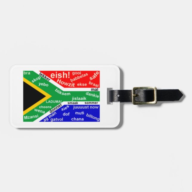 South African Slang Luggage Tag - Customizable (Front Horizontal)