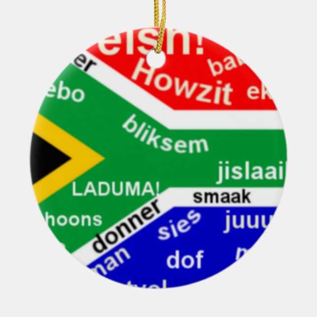 South African Slang Ornament - Customizable (Front)