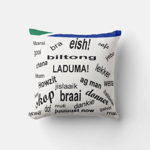 South African Slang Throw Pillow