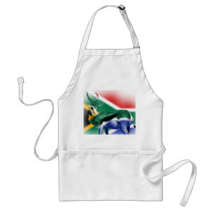 South African Springbock Flag Adult Apron