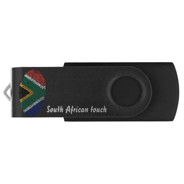 South African touch fingerprint flag USB Flash Drive (Back)