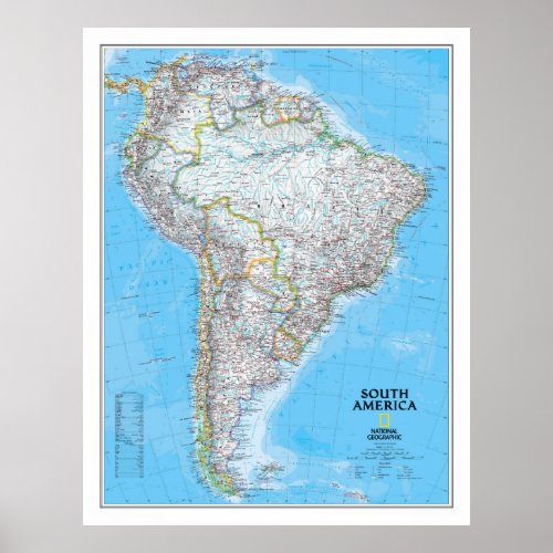  South America 2007 Classic Map  Poster