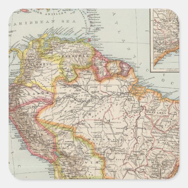 South America 2 Square Sticker (Front)