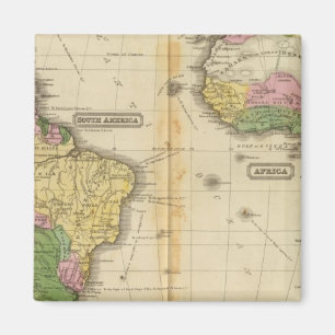 South America, Africa Magnet