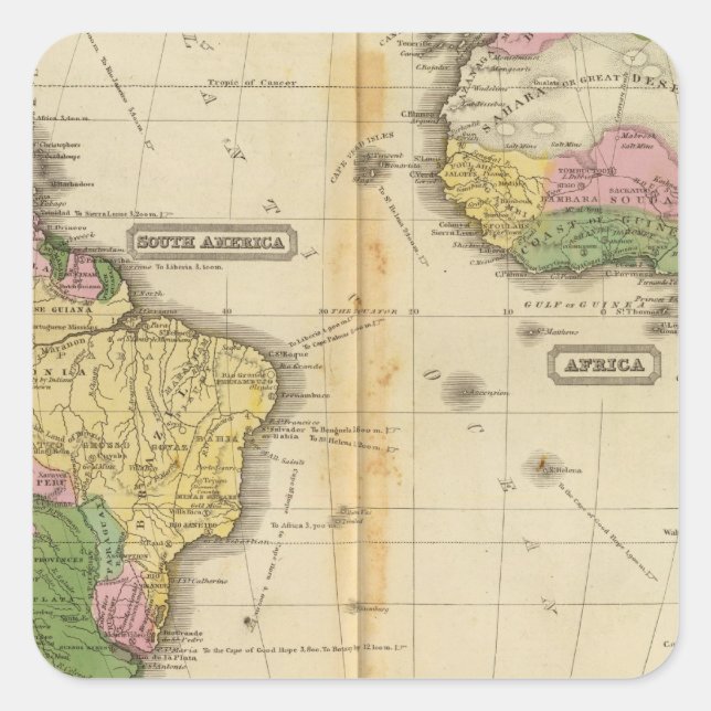 South America, Africa Square Sticker (Front)