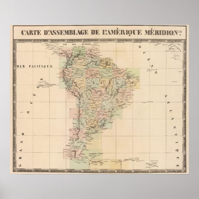 South America Assembly Map Poster (Front)