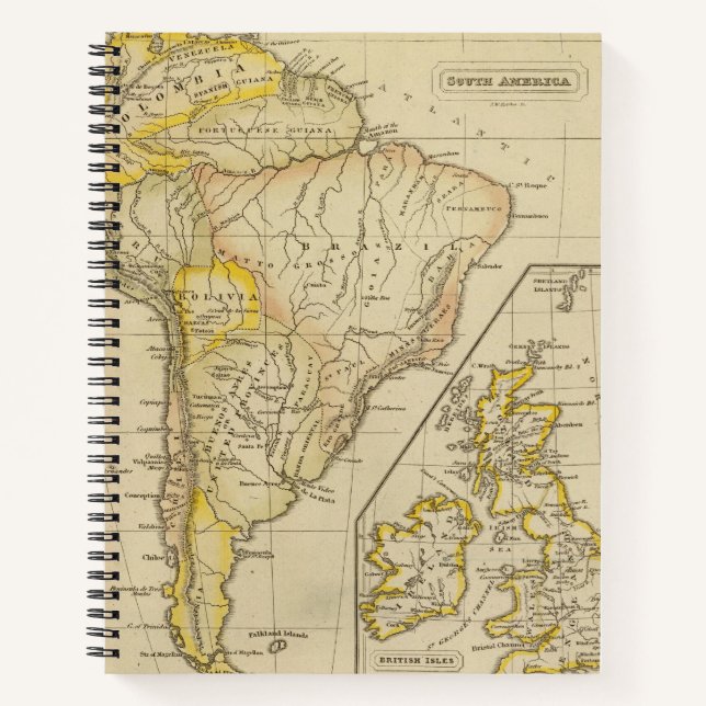 South America, British Isles Notebook (Front)