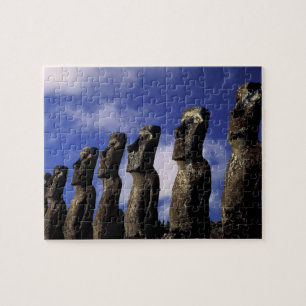 South America, Chile, Easter Island, Ahu Akiri. Jigsaw Puzzle