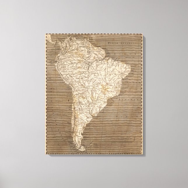 South America Map by Arrowsmith Canvas Print (Front)