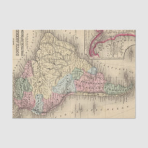 South America Map by Mitchell Tissue Paper