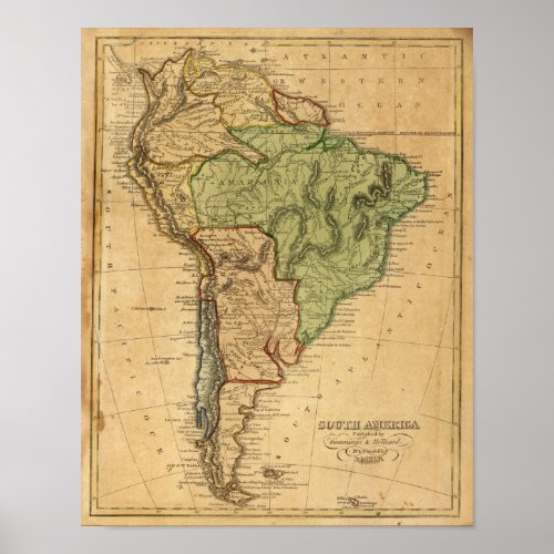 South America  Map by Worcester Poster