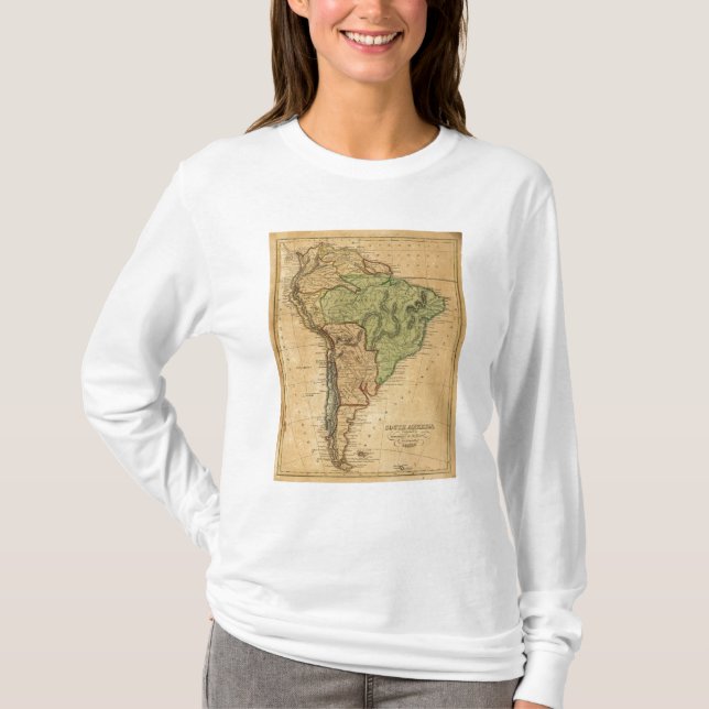 South America  Map by Worcester T-Shirt (Front)