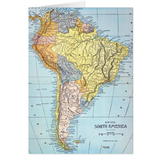 SOUTH AMERICA: MAP, c1890 Cards (Front)