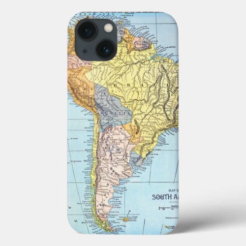 SOUTH AMERICA MAP c1890 iPhone 13 Case