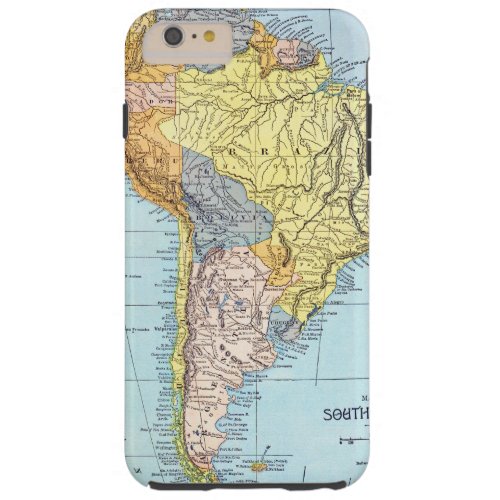 SOUTH AMERICA MAP c1890 Tough iPhone 6 Plus Case