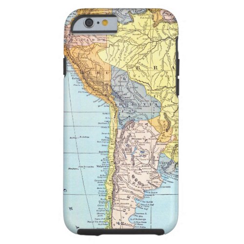 SOUTH AMERICA MAP c1890 Tough iPhone 6 Case