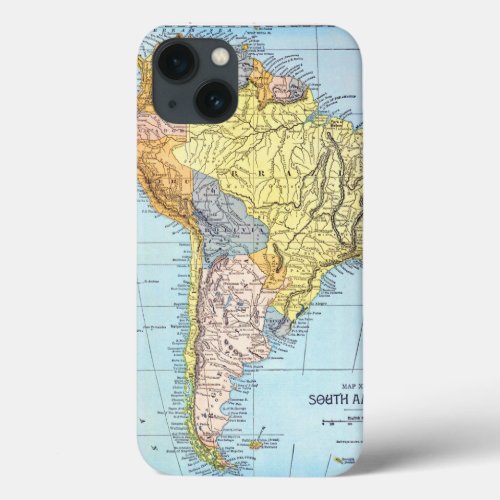 SOUTH AMERICA MAP c1890 iPhone 13 Case