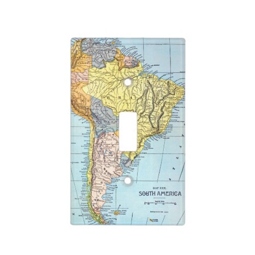 SOUTH AMERICA MAP c1890 Light Switch Cover