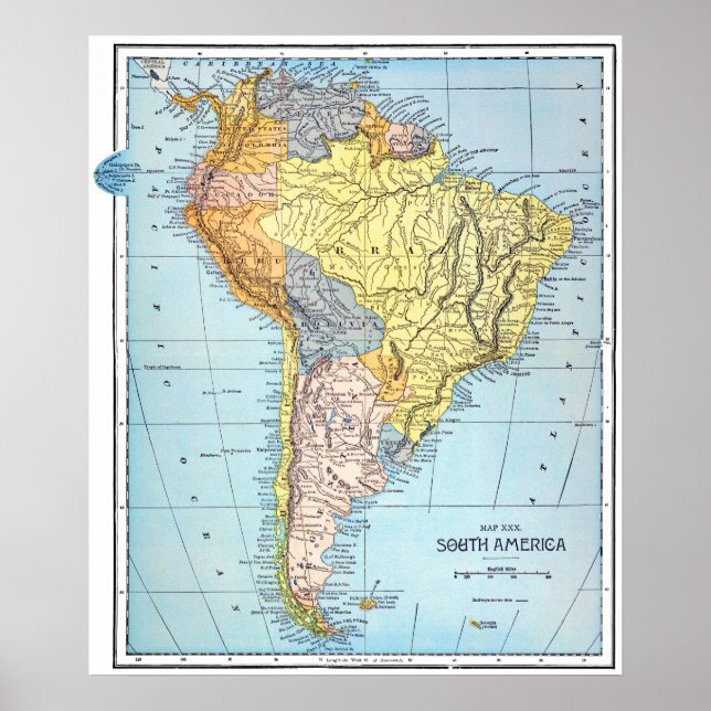 SOUTH AMERICA: MAP, c1890 Poster (Front)