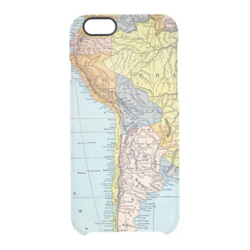 SOUTH AMERICA MAP c1890 Clear iPhone 66S Case