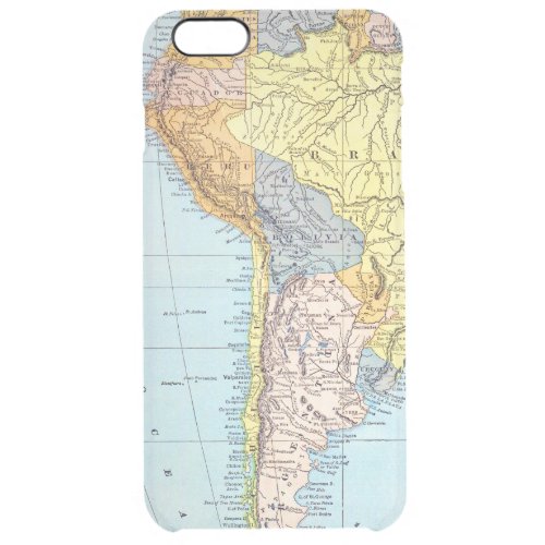 SOUTH AMERICA MAP c1890 Clear iPhone 6 Plus Case