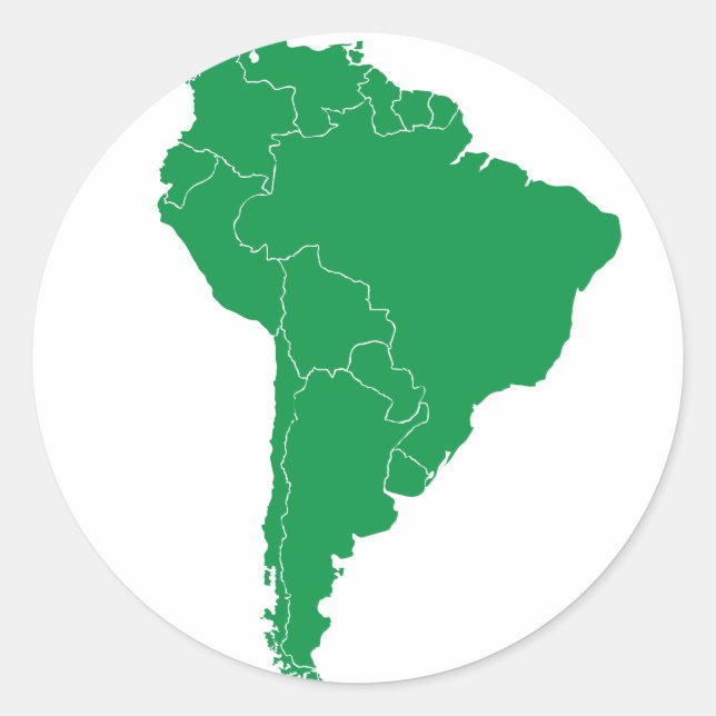 South America Map Classic Round Sticker (Front)