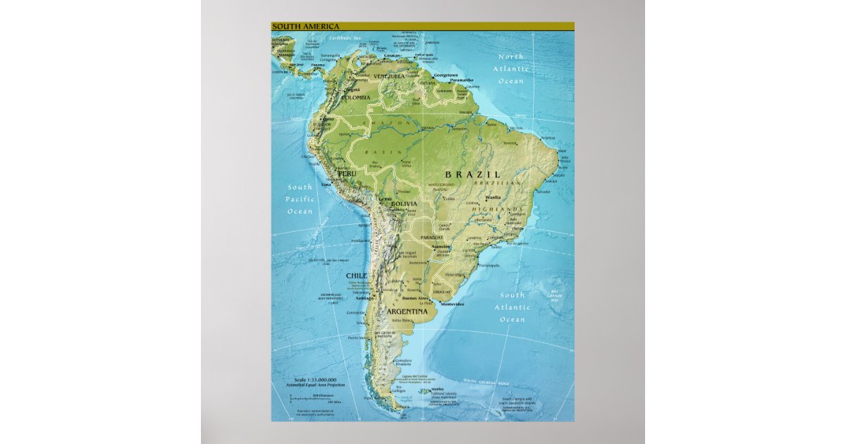 South America Map Poster | Zazzle