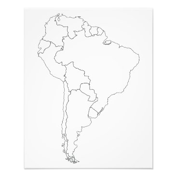 South America Outline Map Poster