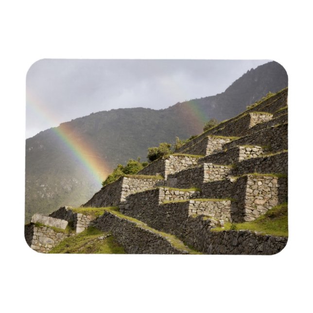 South America, Peru, Machu Picchu. Rainbows over Magnet (Horizontal)
