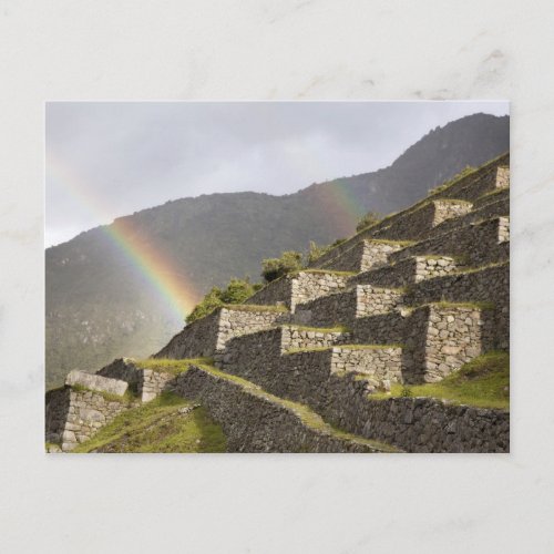 South America Peru Machu Picchu Rainbows over Postcard