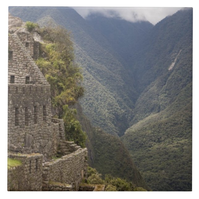 South America, Peru, Machu Picchu. Stone ruins Tile (Front)